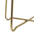 Table d'appoint ronde en fer doré et bois naturel par East at Main