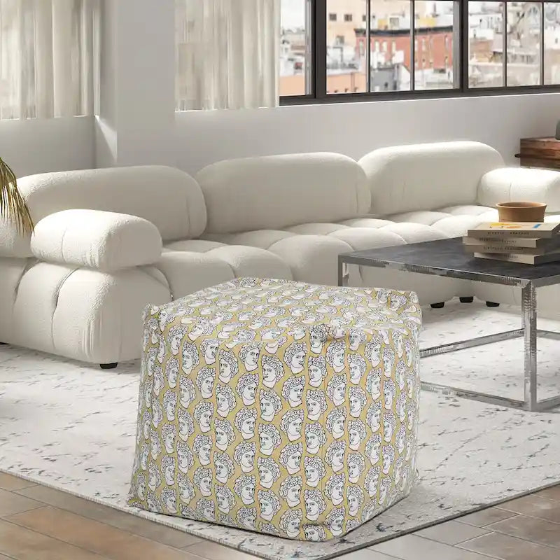 Pouf 23 Luxe Surdimensionné Broderie Pouf Cube Ottoman