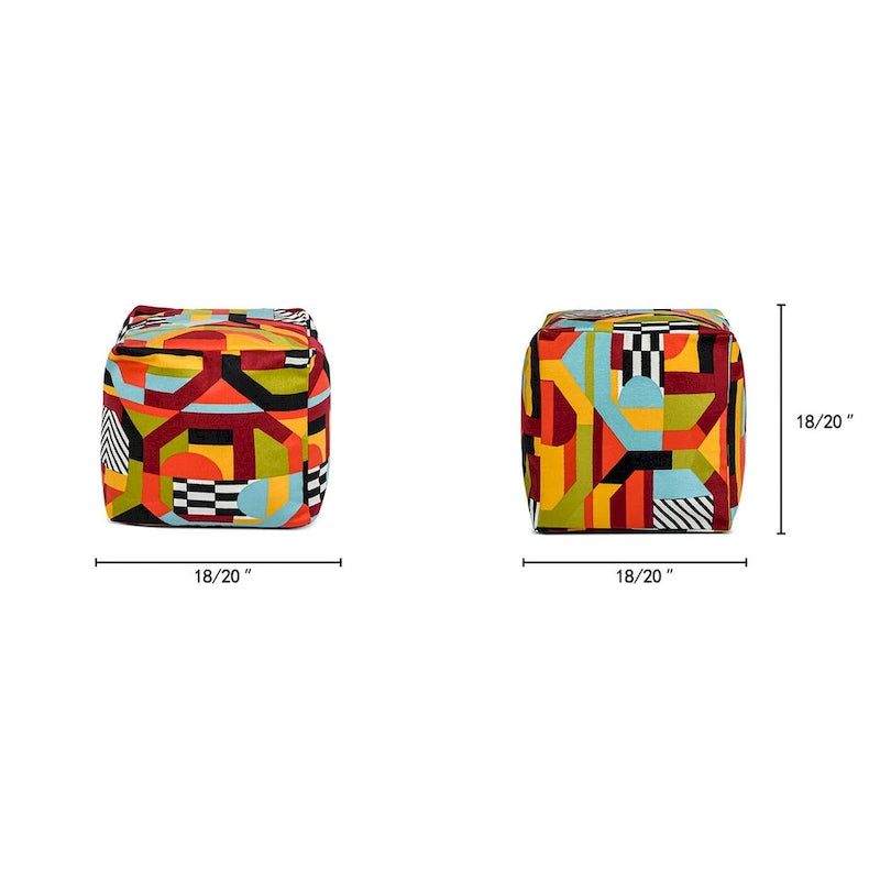 Pouf 23 Luxe Surdimensionné Broderie Pouf Cube Ottoman