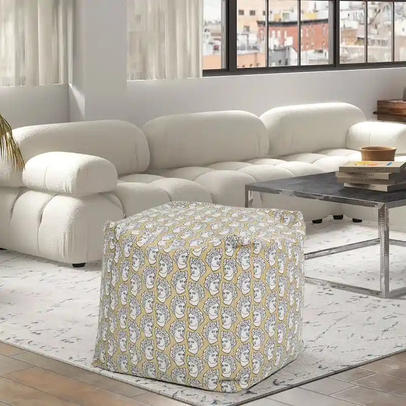 Pouf 23 Luxe Surdimensionné Broderie Pouf Cube Ottoman