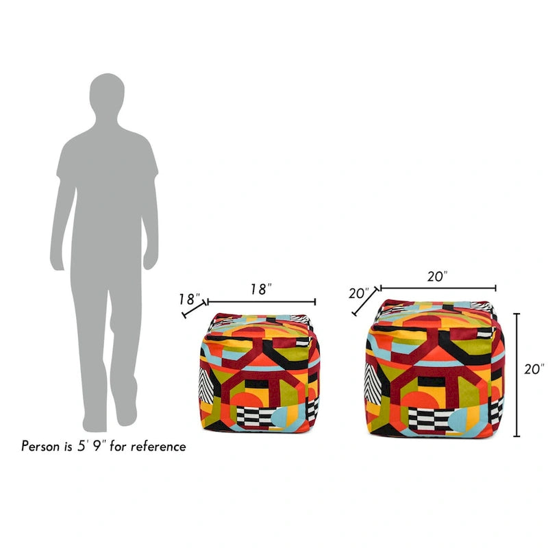 Pouf 23 Luxe Surdimensionné Broderie Pouf Cube Ottoman