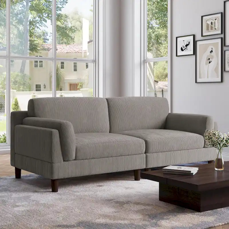 Canapé 2 places en velours côtelé de 90,2 cm de large.