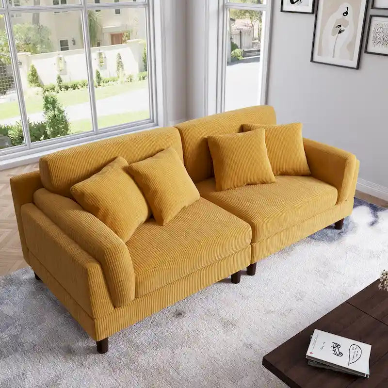 Canapé 2 places en velours côtelé de 90,2 cm de large.