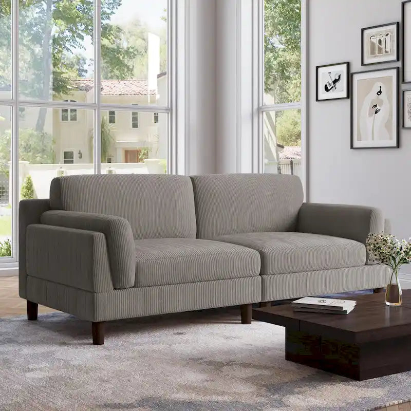 Canapé 2 places en velours côtelé de 90,2 cm de large.