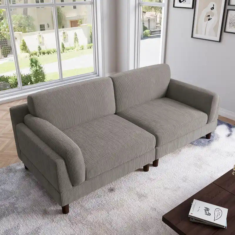 Canapé 2 places en velours côtelé de 90,2 cm de large.