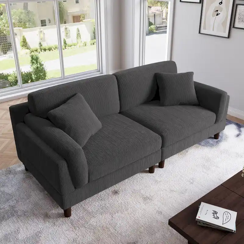 Canapé 2 places en velours côtelé de 90,2 cm de large.