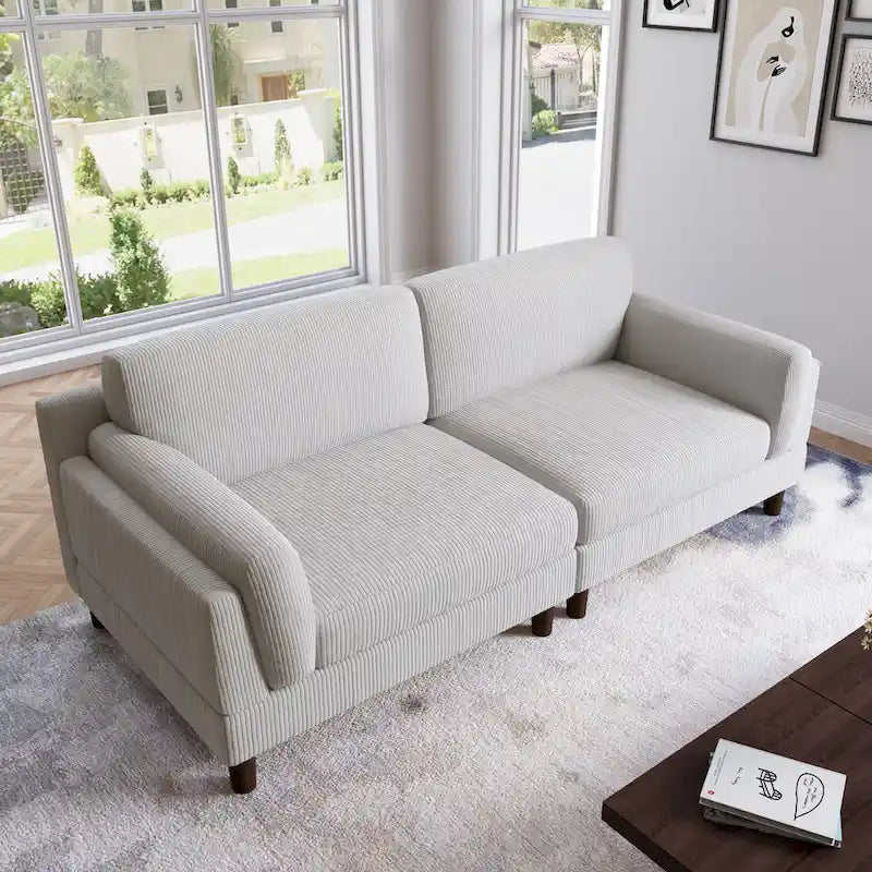 Canapé 2 places en velours côtelé de 90,2 cm de large.