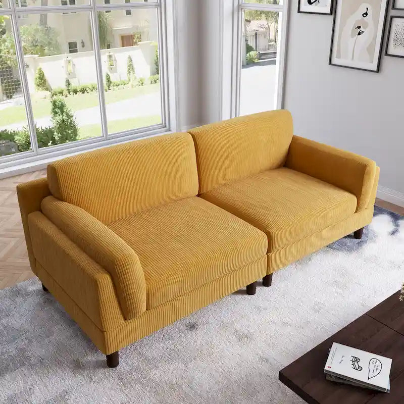 Canapé 2 places en velours côtelé de 90,2 cm de large.