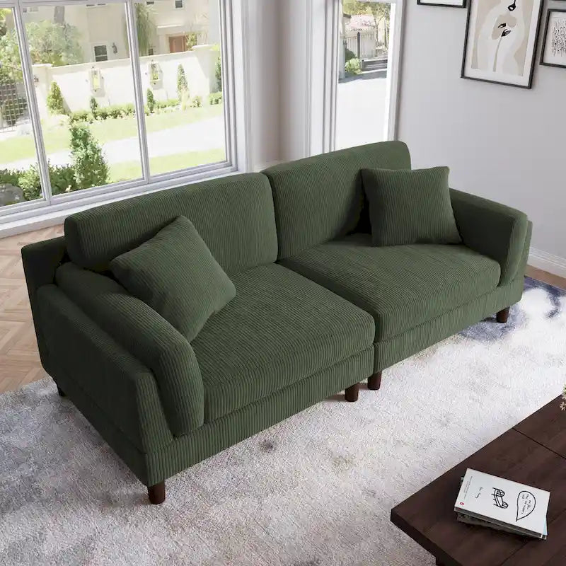 Canapé 2 places en velours côtelé de 90,2 cm de large.