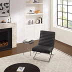 Fauteuil rétro Art Leon en cuir sans accoudoirs