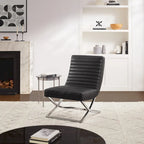 Fauteuil rétro Art Leon en cuir sans accoudoirs