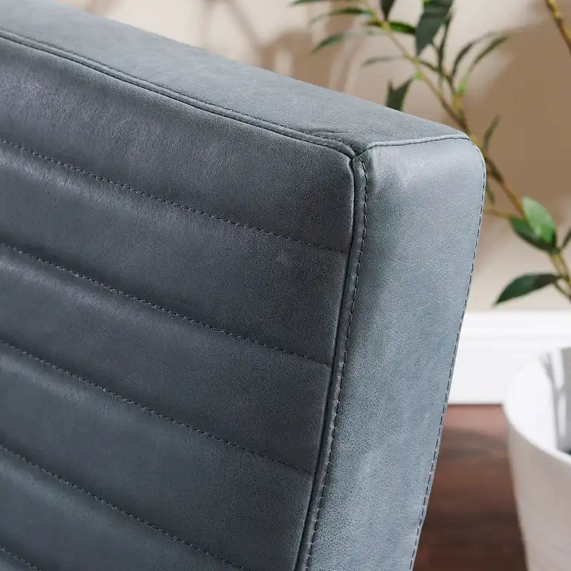 Fauteuil rétro Art Leon en cuir sans accoudoirs