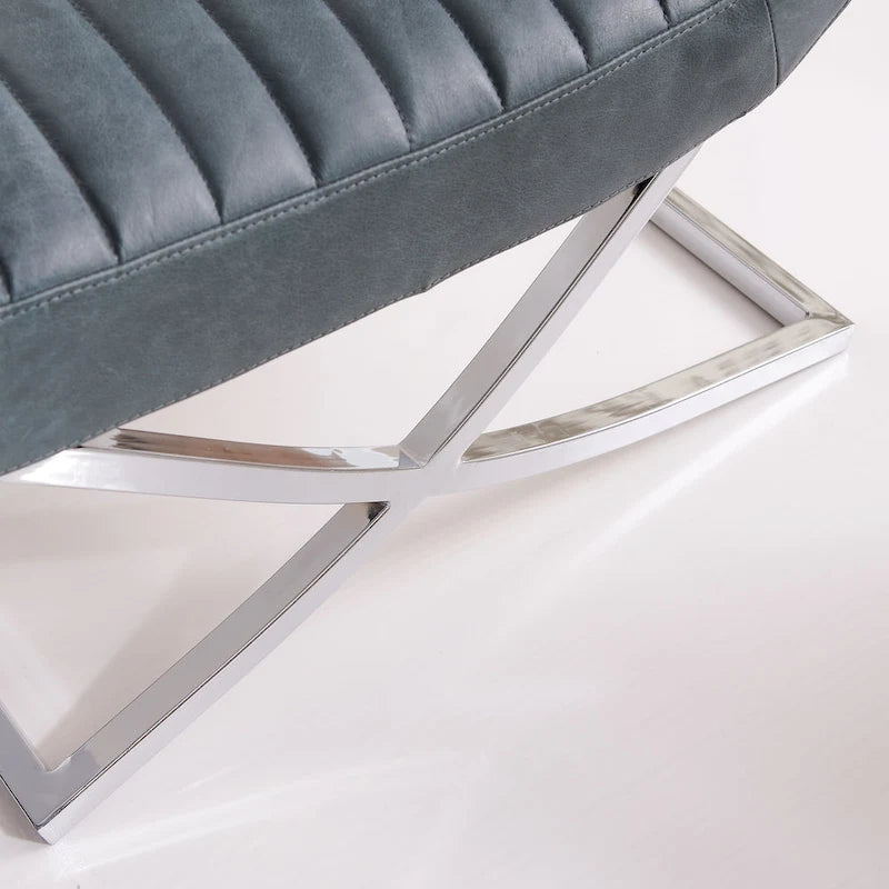 Fauteuil rétro Art Leon en cuir sans accoudoirs