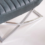 Fauteuil rétro Art Leon en cuir sans accoudoirs