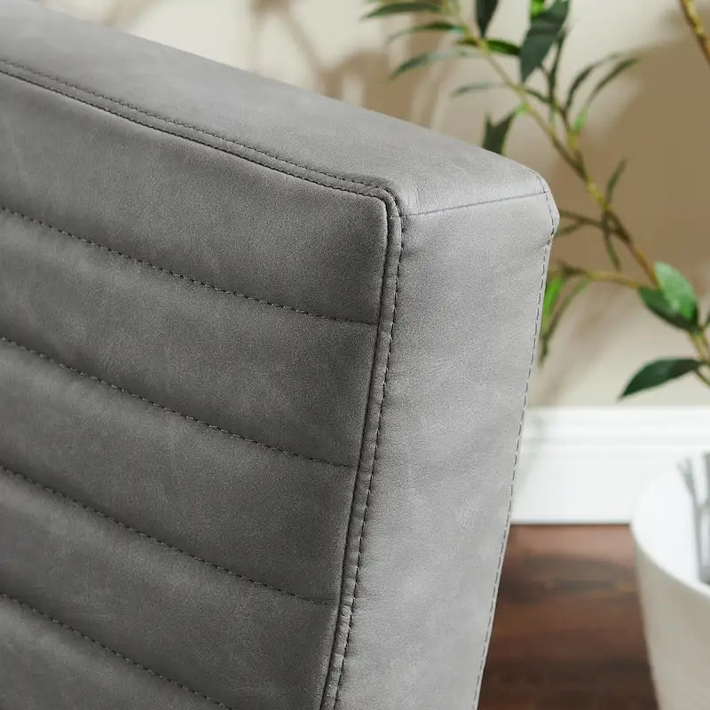 Fauteuil rétro Art Leon en cuir sans accoudoirs