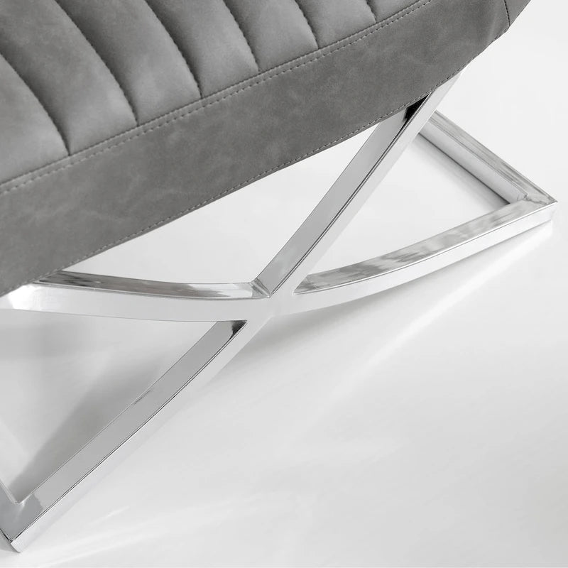 Fauteuil rétro Art Leon en cuir sans accoudoirs