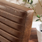 Fauteuil rétro Art Leon en cuir sans accoudoirs