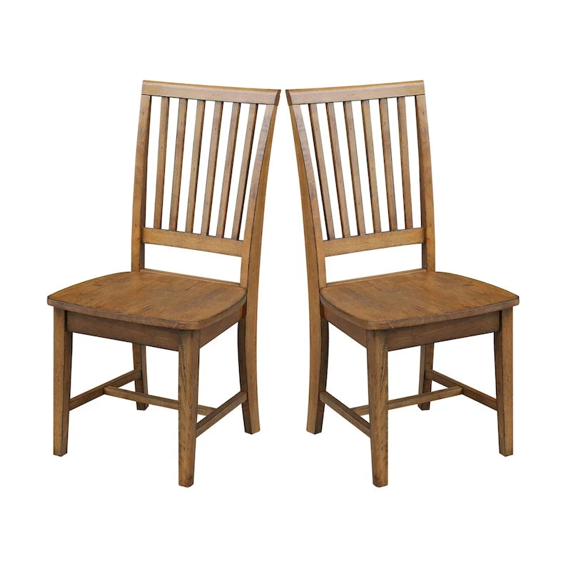 Chaises de salle à manger Mission en bois massif, lot de 2
