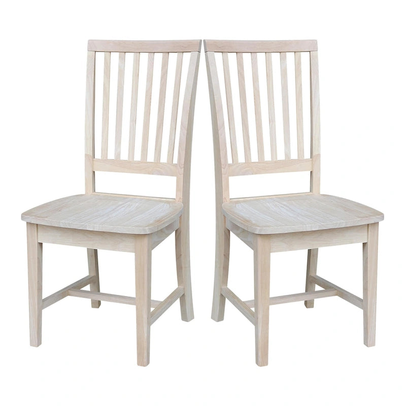 Solid Wood Mission Dining Side Chairs, Set of 2