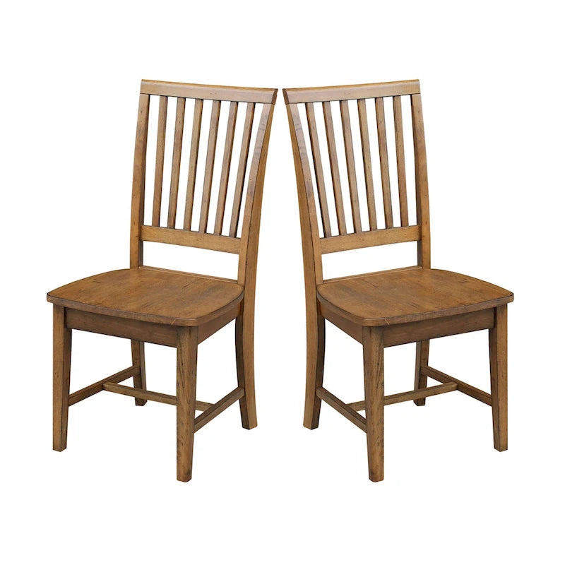 Chaises de salle à manger Mission en bois massif, lot de 2