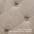 Banc d'entrée en tissu beige/gris avec rangement rembourré et pieds en forme de X, 91 cm (36 pouces).