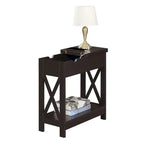 Table d'appoint Oxford à plateau rabattable avec station de recharge et étagère de Convenience Concepts