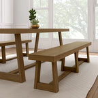 Banc de salle à manger classique en bois massif Plank and Beam - 86