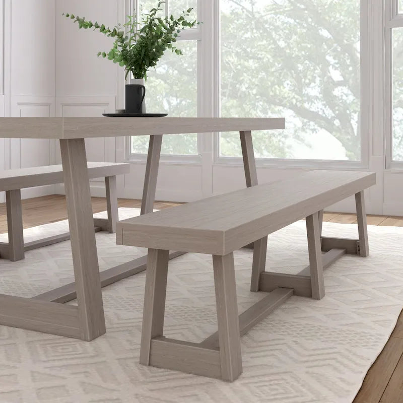 Banc de salle à manger classique en bois massif Plank and Beam - 86