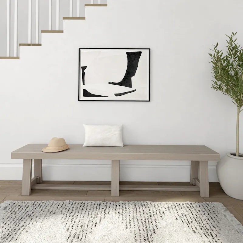 Banc de salle à manger classique en bois massif Plank and Beam - 86