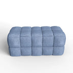 Banc de confort Luxerna 36 pouces en lin naturel rembourré à tissage carré