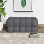 Banc de confort Luxerna 36 pouces en lin naturel rembourré à tissage carré