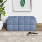 Banc de confort Luxerna 36 pouces en lin naturel rembourré à tissage carré