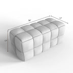 Banc de confort Luxerna 36 pouces en lin naturel rembourré à tissage carré