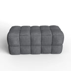 Banc de confort Luxerna 36 pouces en lin naturel rembourré à tissage carré