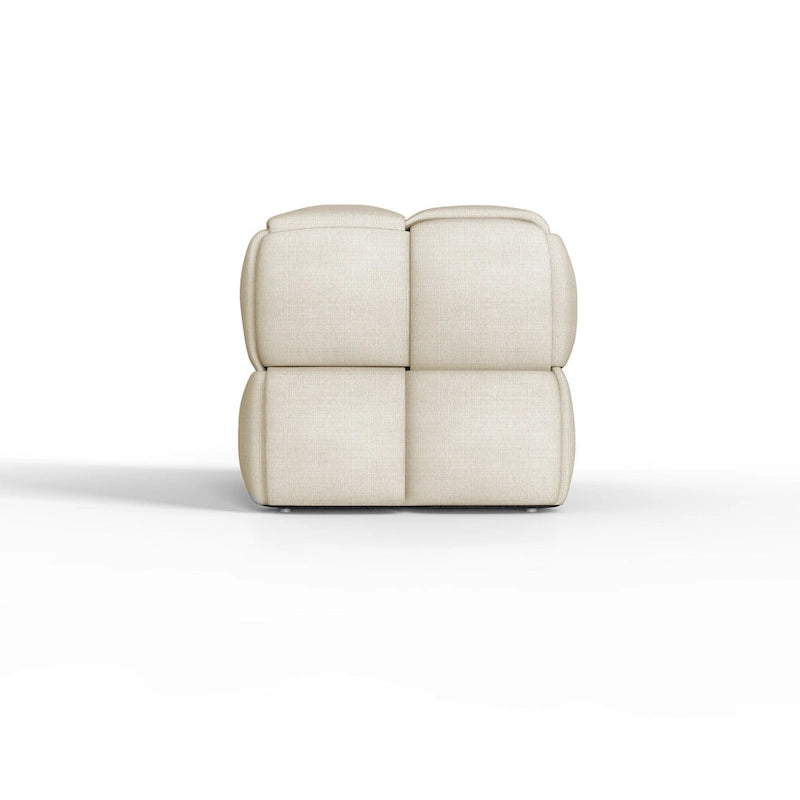 Banc de confort Luxerna 36 pouces en lin naturel rembourré à tissage carré