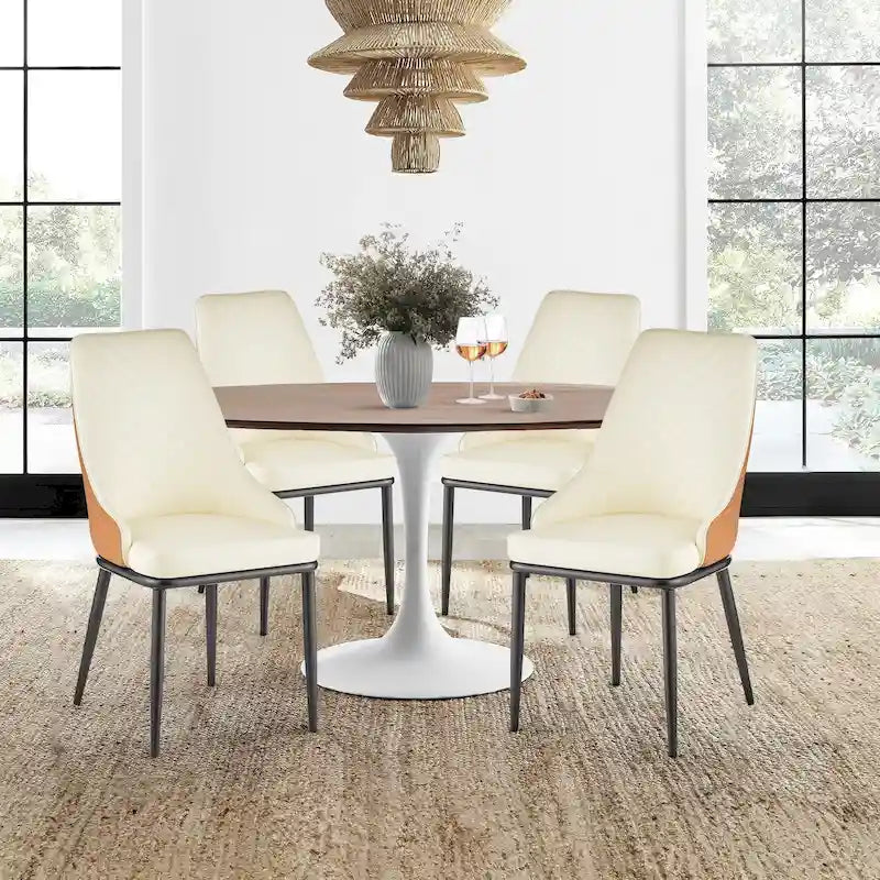 Chaises de salle à manger rembourrées en similicuir, lot de 4 - 46 cm (L) x 54 cm (l) x 93 cm (H)