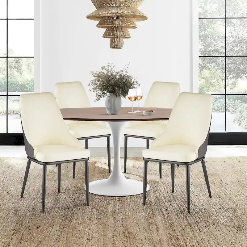 Chaises de salle à manger rembourrées en similicuir, lot de 4 - 46 cm (L) x 54 cm (l) x 93 cm (H)