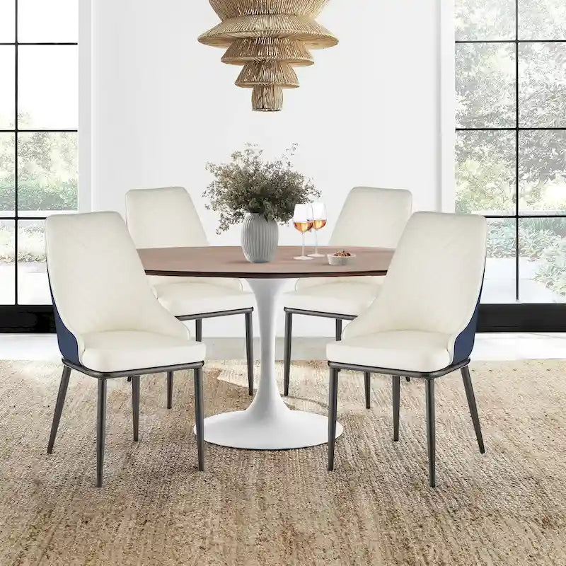 Chaises de salle à manger rembourrées en similicuir, lot de 4 - 46 cm (L) x 54 cm (l) x 93 cm (H)