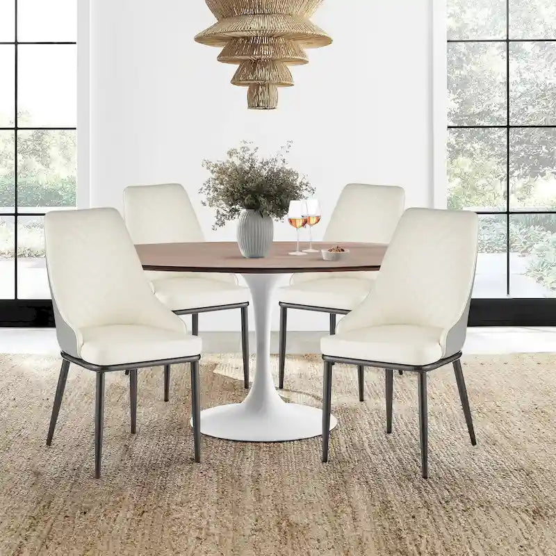 Chaises de salle à manger rembourrées en similicuir, lot de 4 - 46 cm (L) x 54 cm (l) x 93 cm (H)