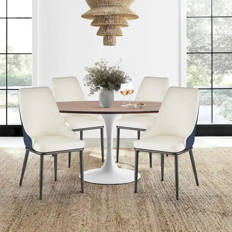 Chaises de salle à manger rembourrées en similicuir, lot de 4 - 46 cm (L) x 54 cm (l) x 93 cm (H)