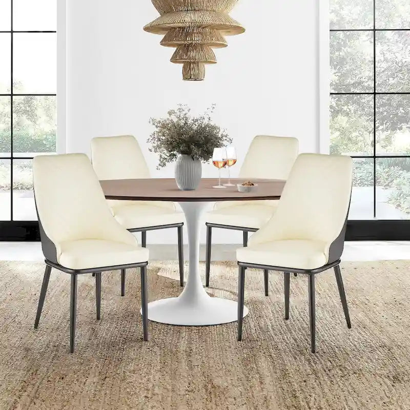 Chaises de salle à manger rembourrées en similicuir, lot de 4 - 46 cm (L) x 54 cm (l) x 93 cm (H)