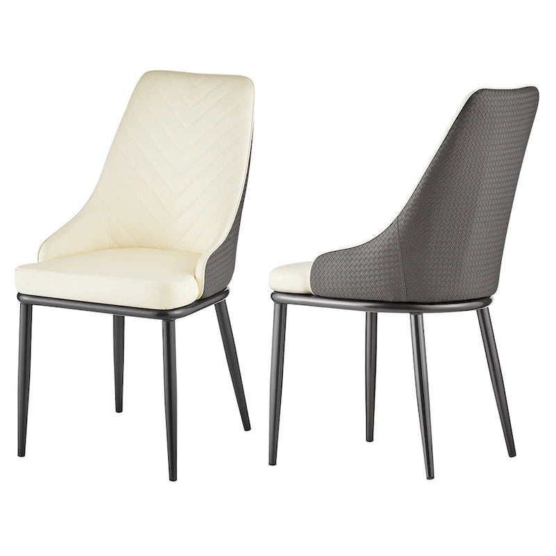 Chaises de salle à manger rembourrées en similicuir, lot de 4 - 46 cm (L) x 54 cm (l) x 93 cm (H)