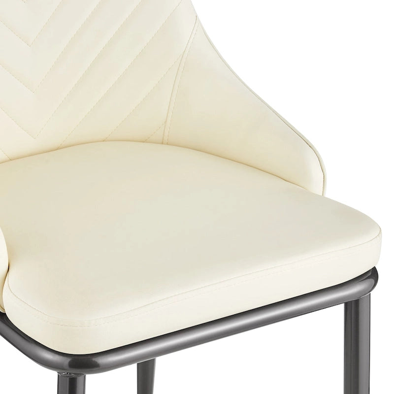 Chaises de salle à manger rembourrées en similicuir, lot de 4 - 46 cm (L) x 54 cm (l) x 93 cm (H)