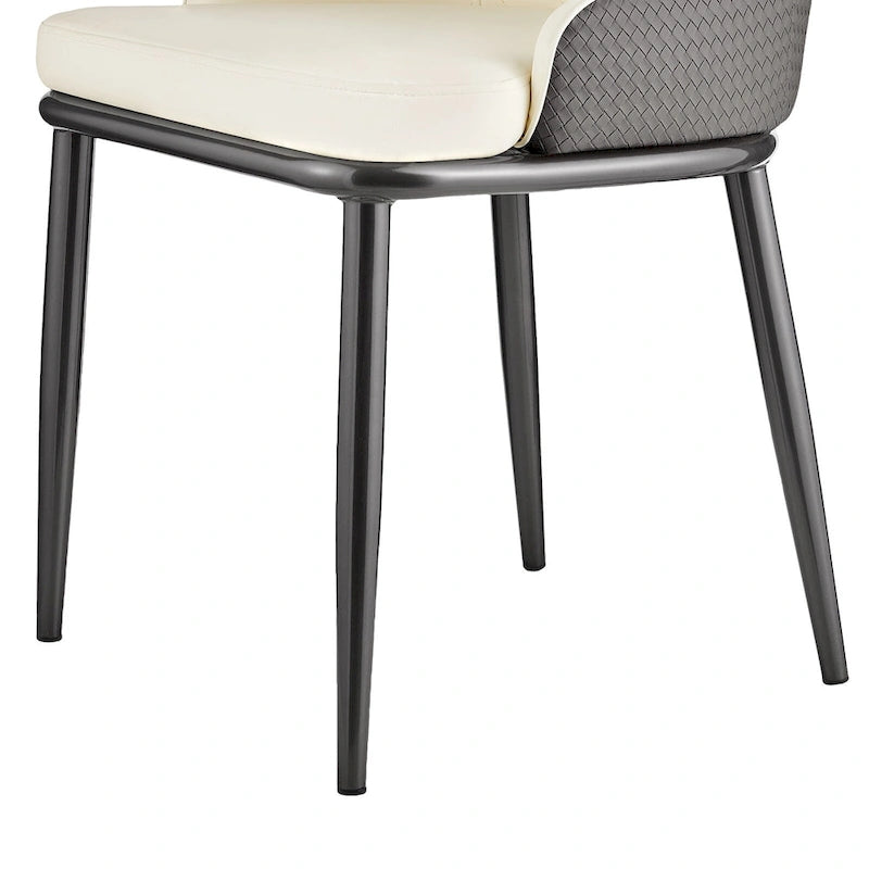 Chaises de salle à manger rembourrées en similicuir, lot de 4 - 46 cm (L) x 54 cm (l) x 93 cm (H)