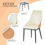 Chaises de salle à manger rembourrées en similicuir, lot de 4 - 46 cm (L) x 54 cm (l) x 93 cm (H)