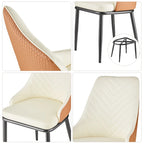 Chaises de salle à manger rembourrées en similicuir, lot de 4 - 46 cm (L) x 54 cm (l) x 93 cm (H)