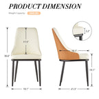 Chaises de salle à manger rembourrées en similicuir, lot de 4 - 46 cm (L) x 54 cm (l) x 93 cm (H)