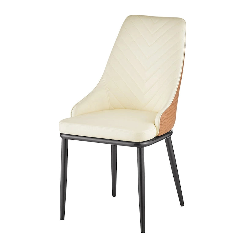 Chaises de salle à manger rembourrées en similicuir, lot de 4 - 46 cm (L) x 54 cm (l) x 93 cm (H)