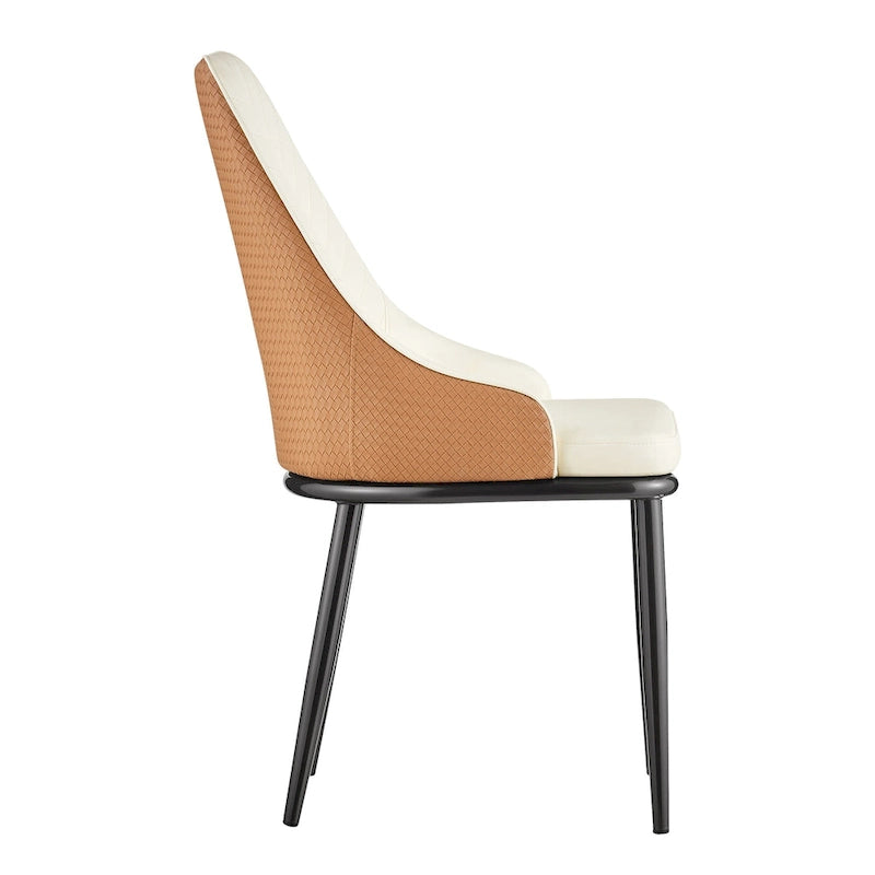 Chaises de salle à manger rembourrées en similicuir, lot de 4 - 46 cm (L) x 54 cm (l) x 93 cm (H)