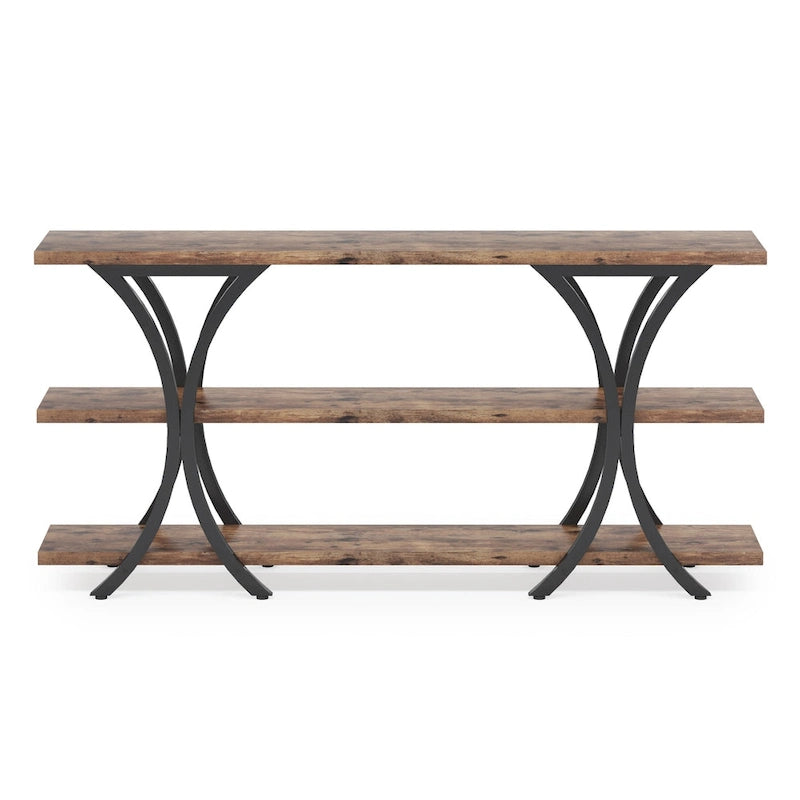 Console étroite de 70,8 pouces avec 3 étagères à niveaux